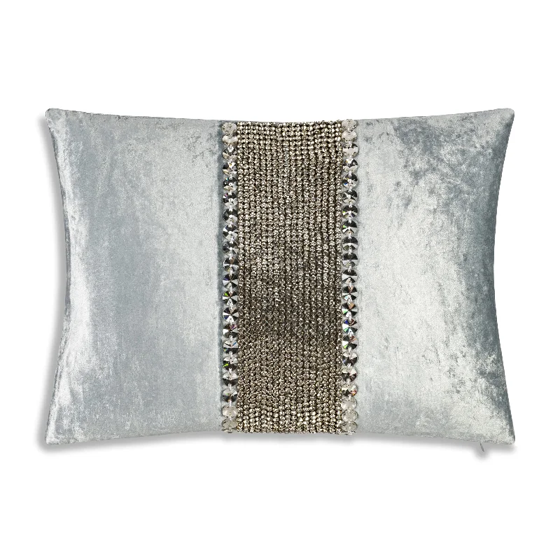 Anna Bedazzled Crystal Mist Lumbar Pillow