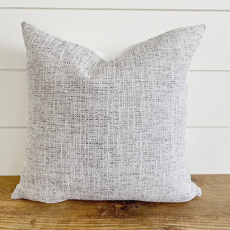 ASHER || Indoor/Outdoor Gray Woven Pillow Cover