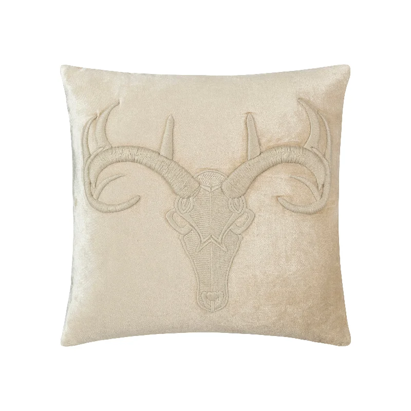 Denver Ivory Longhorn Pillow