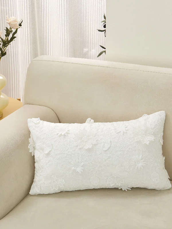 Floral Lace Lumbar Pillow