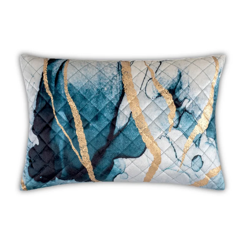 Lapis Quilted Multicolor Lumbar Pillow