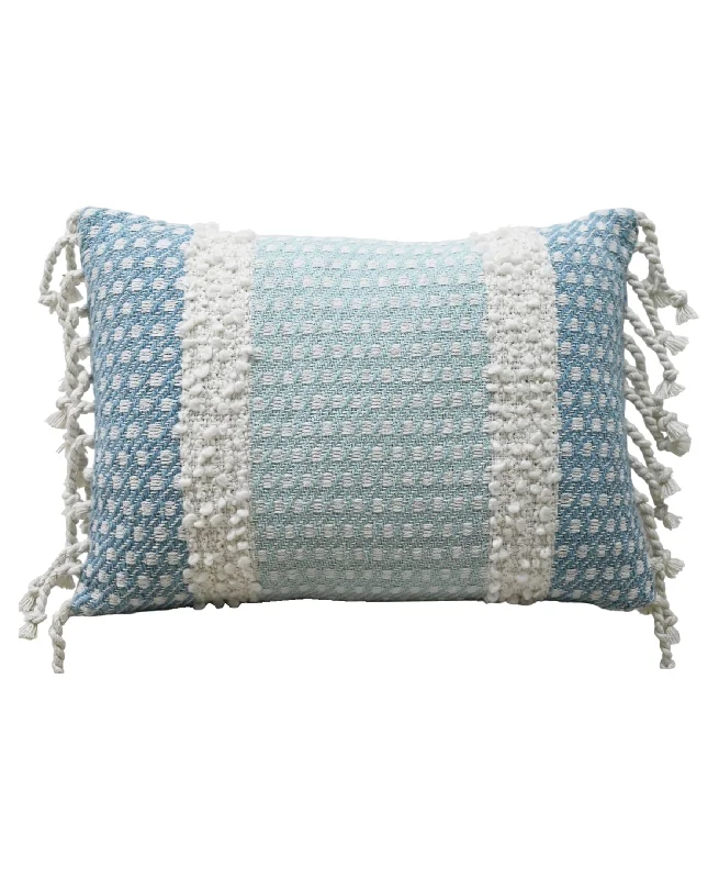 Linden Street Handwoven Buttknot Edging Decorative Pillow, 14''X20''