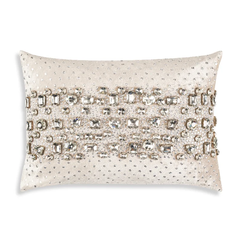 Sam + Misti Lola Bedazzled Crystal Cashmere Lumbar Pillow