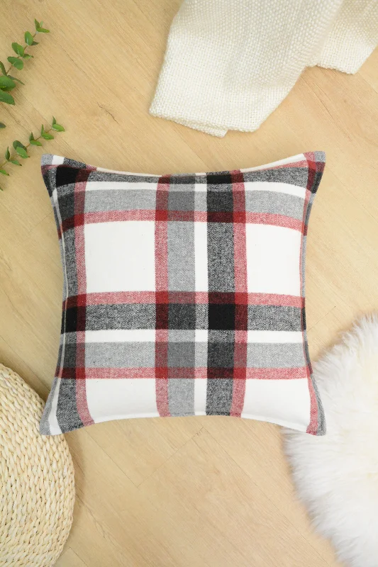 Red and Black Plaid Pillow