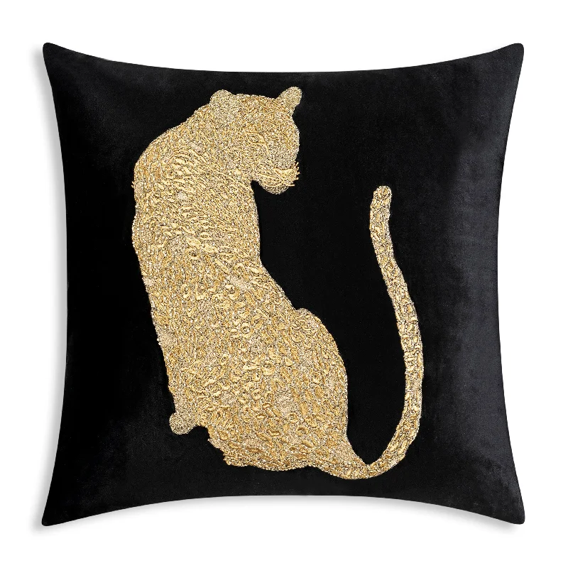 Safara Panther Black Gold Pillow