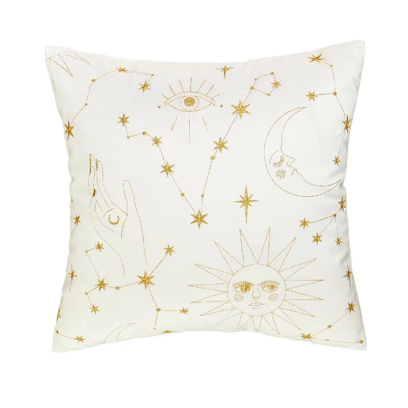 Sun and Moon Ivory Pillow