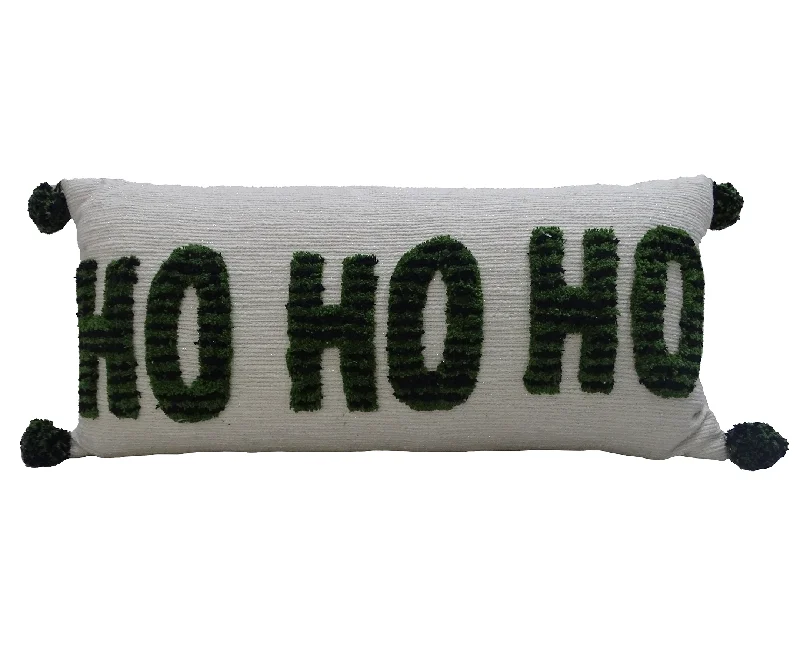 Vibhsa 14"x 32" HoHoHo Christmas Pillow for Holidays