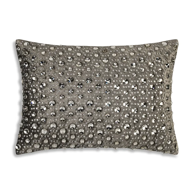 Violette Bedazzled Crystal Steel Lumbar Pillow