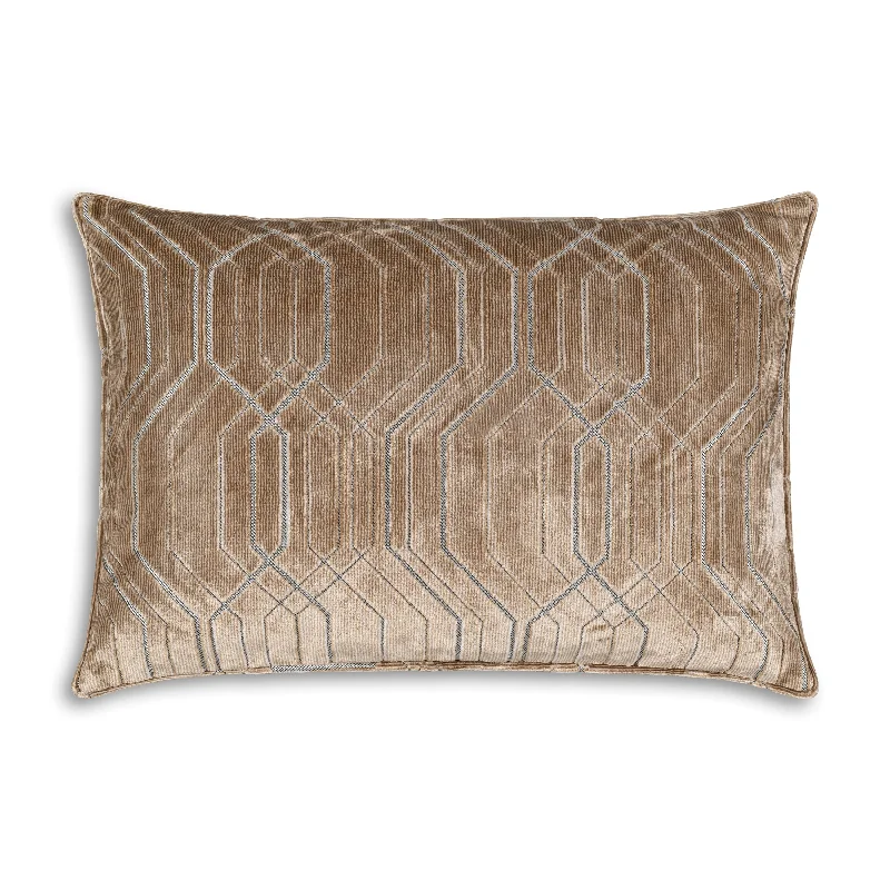 Zira Geometric Beige Lumbar Pillow