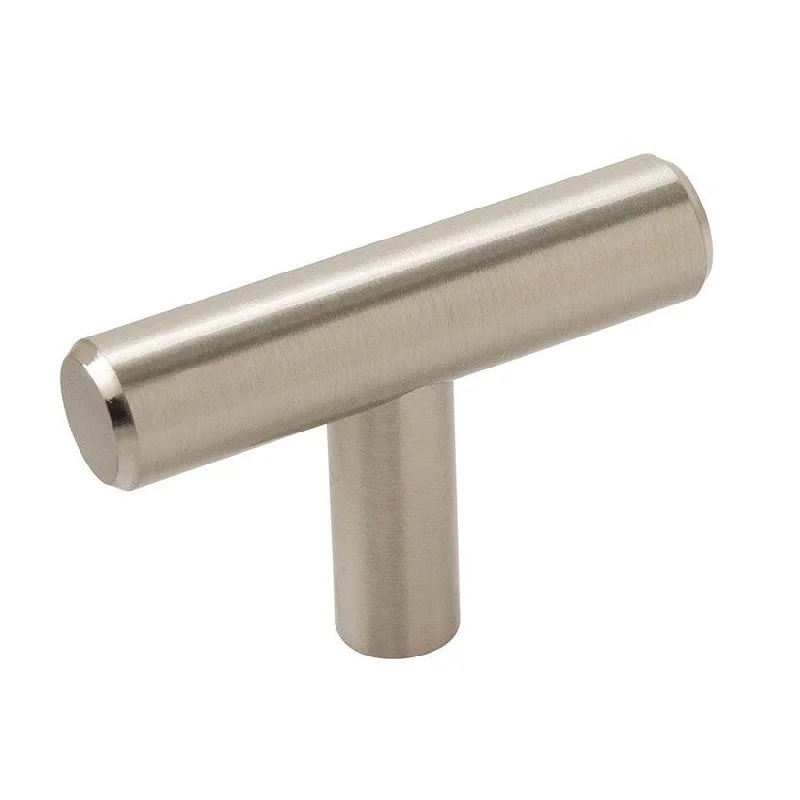 Amerock Bar Pulls 1-15/16 in (49 mm) Cabinet T- Knobs in Sterling Nickel - 10 Pack - Sterling Nickel