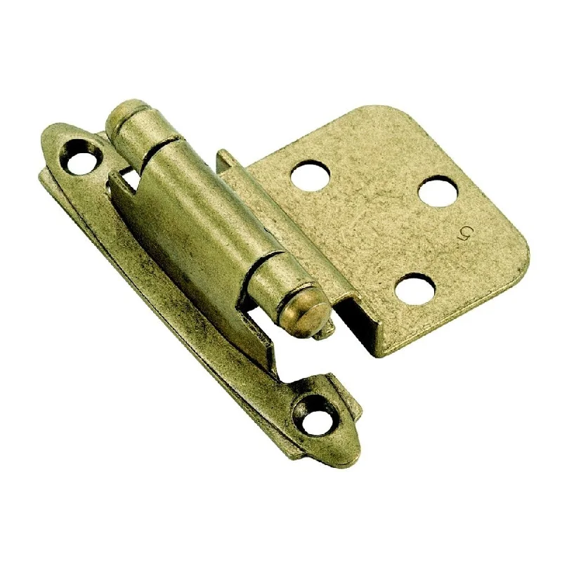 Amerock Burnished Brass 0.375-inch Offset Face Mount Self Closing Hinges (Set of 10)