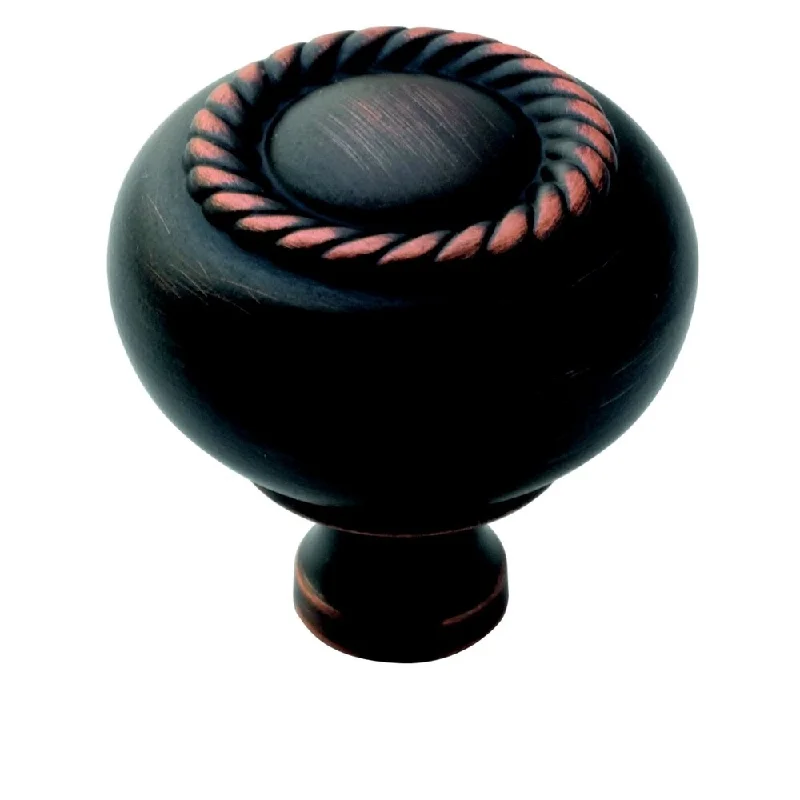 Amerock Decorative 1.25-Inch Oil Rubbed Bronze Rope Cabinet Knob (Pack of 5)