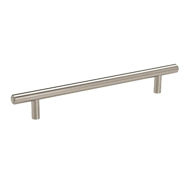 Bar Pulls 7 in (178 mm) Center-to-Center Satin Nickel Cabinet Pull - 10 Pack