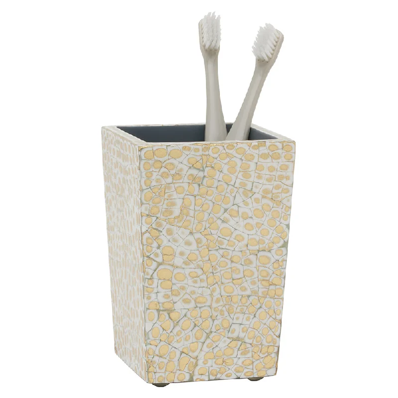 Callas Lacquered Brush Holder (Gold/White)