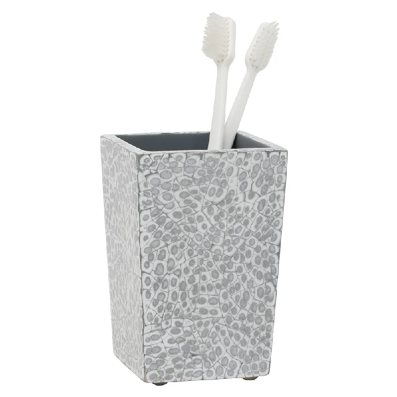 Callas Lacquered Brush Holder (Silver/White)