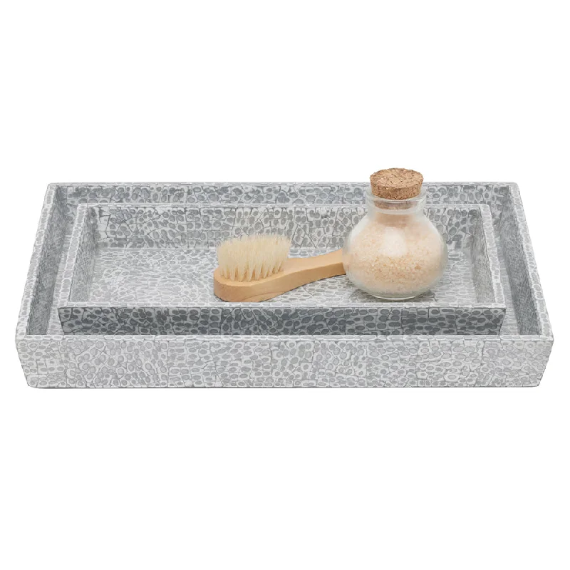 Callas Lacquered Tray Set (Silver/White)