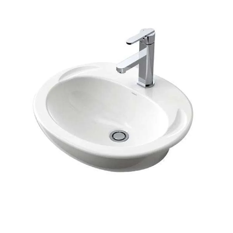 Caroma Concorde Semi-Recess Vanity Basin 1TH White