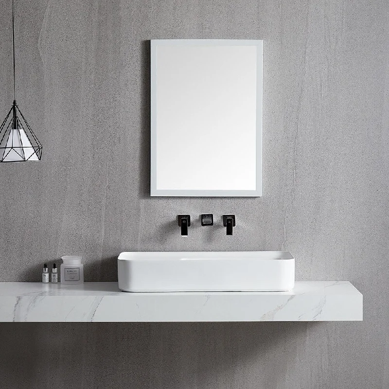 Ceramic Rectangular Above Counter Bathroom Sink Art Basin