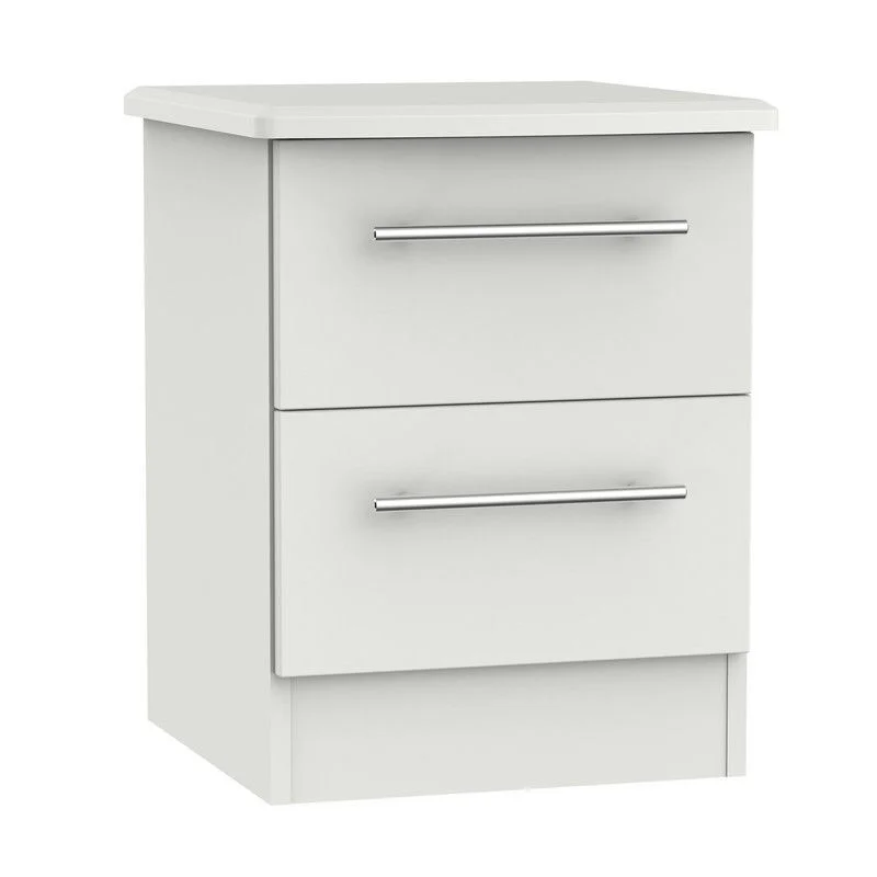 Colby Slim Bedside Table Light Grey 2 Drawers