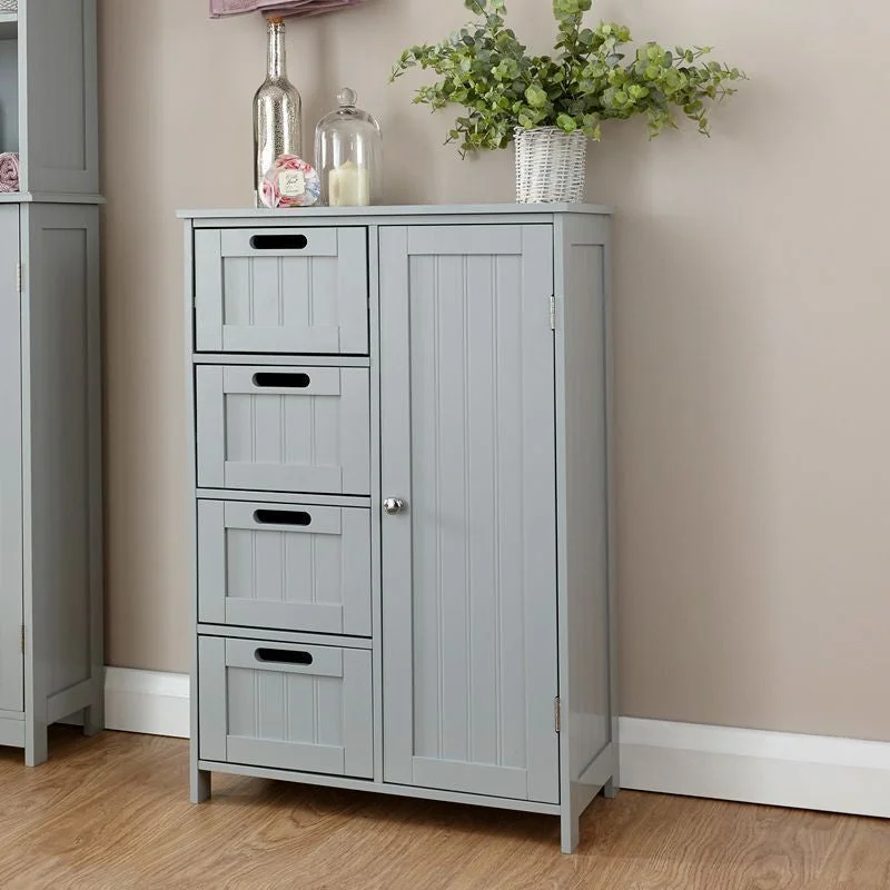 Colonial Cabinet Grey 1 Door 4 Drawers