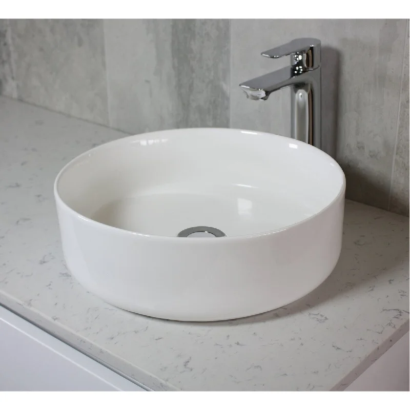 Eden Bench Mount Ceramic Circular Vessel Bathroom Sink