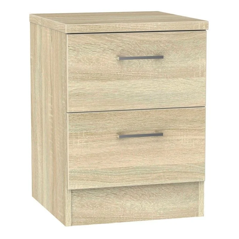 Elmsett Slim Bedside Table Natural 2 Drawers