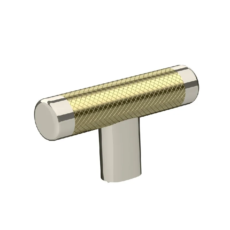 Esquire 2-5/8 in (67 mm) Length Polished Nickel/Golden Champagne Cabinet Knob - Polished Nickel/Golden Champagne - 2 5/8 in.