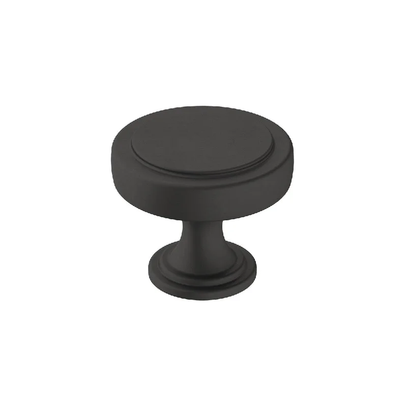 Exceed 1-1/2 in (38 mm) Diameter Matte Black Cabinet Knob - 1.375