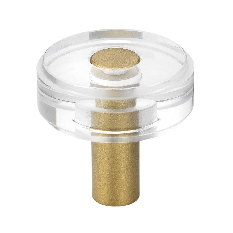 GlideRite 1-1/2 in. Round Clear Cabinet Knobs, Satin Gold (10-Pk) - Satin Gold