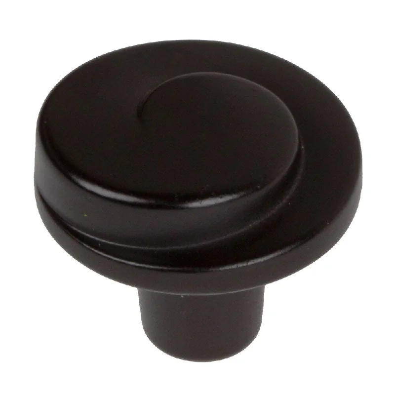 GlideRite 1.125-inch Matte Black Classic Wave Cabinet Knobs (Pack of 10)