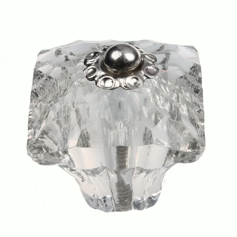 GlideRite 1.375-inch Clear Glass Square India Cabinet Knobs (Pack of 25)