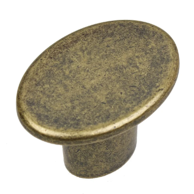 GlideRite 1.5-inch Aged Gold Oval Cabinet Knobs (Pack of 10 or 25)