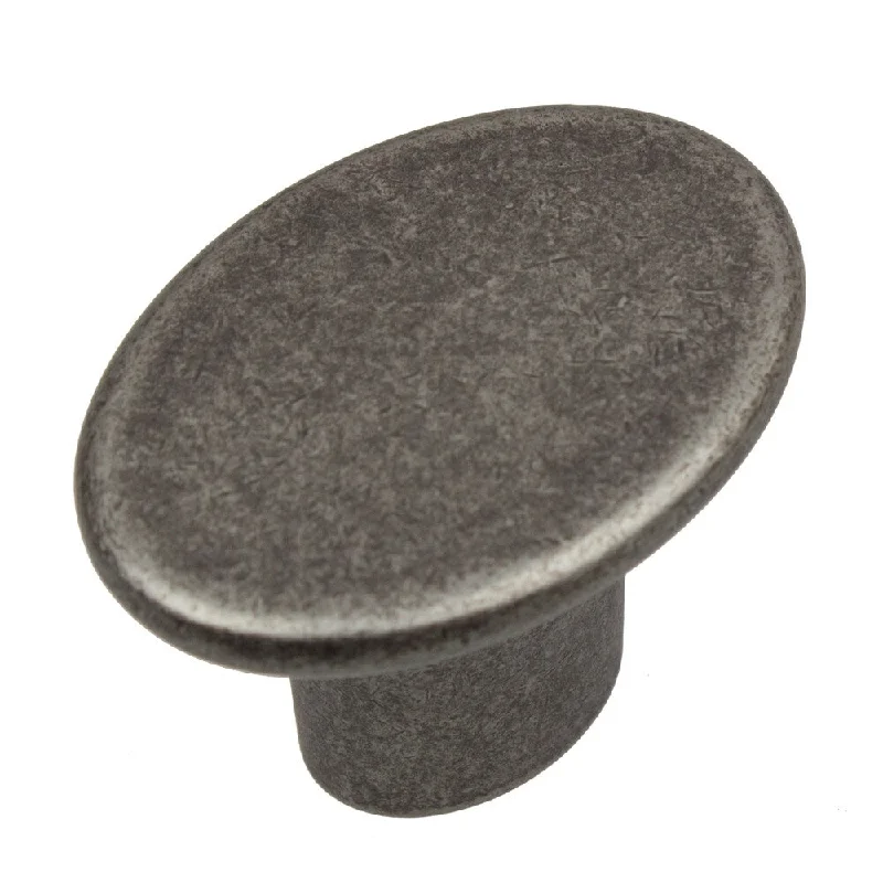 GlideRite 1.5-inch Aged Pewter Oval Cabinet Knobs (Pack of 10 or 25)