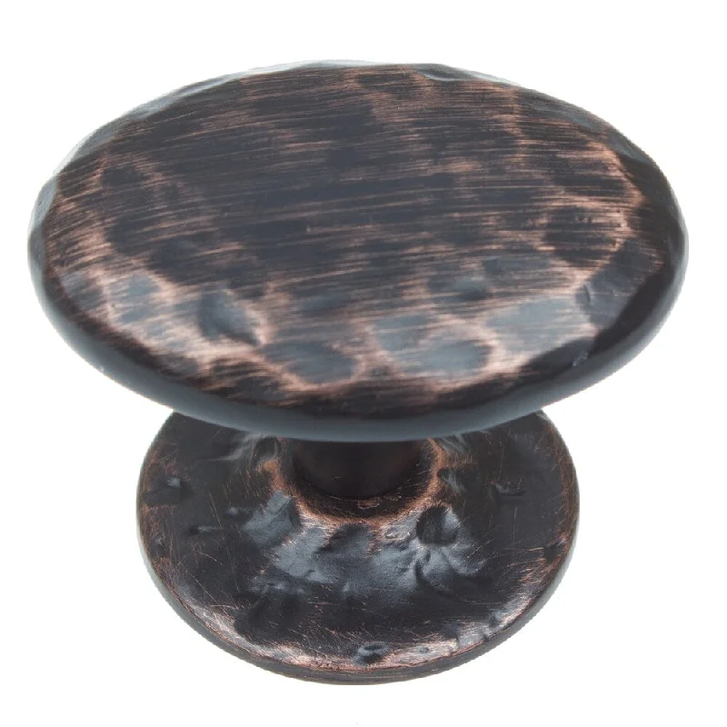 GlideRite 1.625-inch Oil Rubbed Bronze Oval Hammered Cabinet Knobs (Pack of 10 or 25)