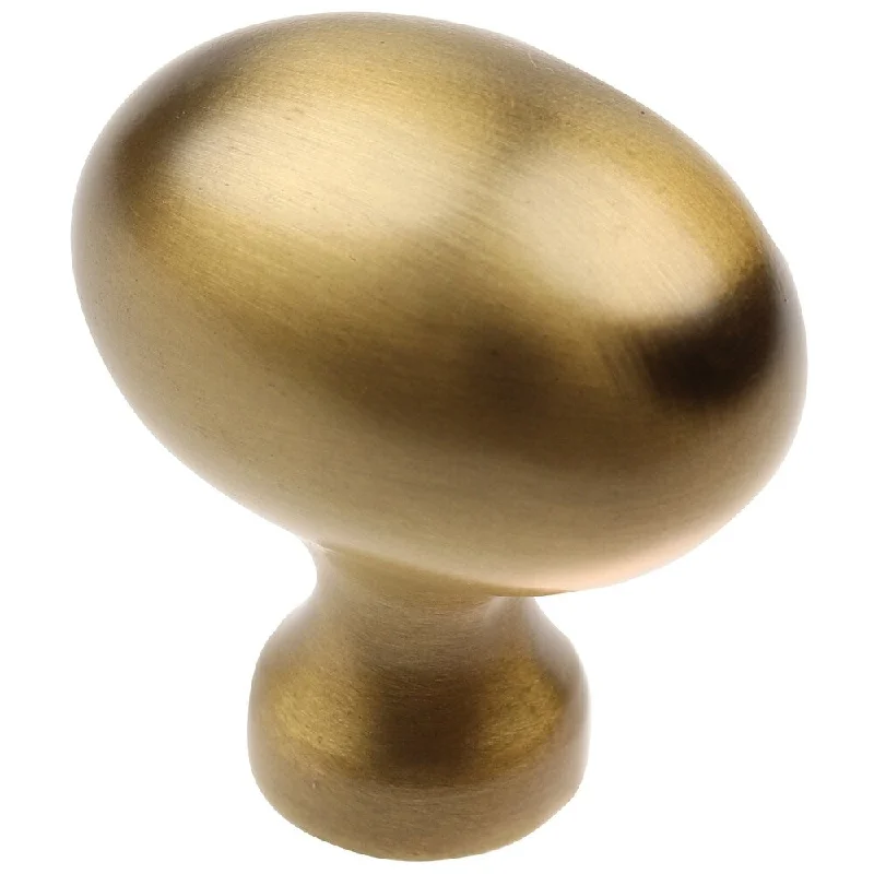 GlideRite 25-Pack 1-1/8-inch Oval Cabinet Knob Satin Gold