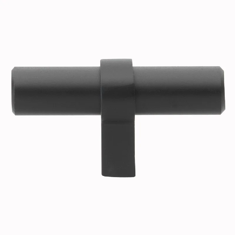 GlideRite 25-Pack 2-1/4-inch Solid Steel Euro Cabinet T-Knob Black