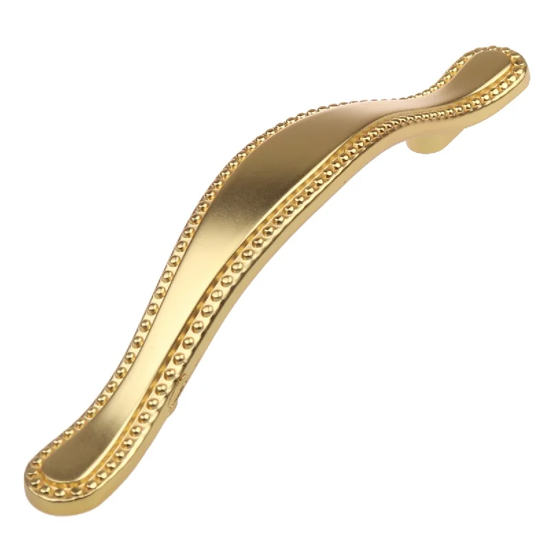 GlideRite 25-Pack 3 Inch Center Brass Gold Beaded Cabinet Pulls - Brass Gold