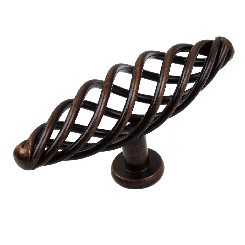 GlideRite 3.875-inch Oil Rubbed Bronze Oversized Birdcage Cabinet T-Knobs (Pack of 10 or 25)