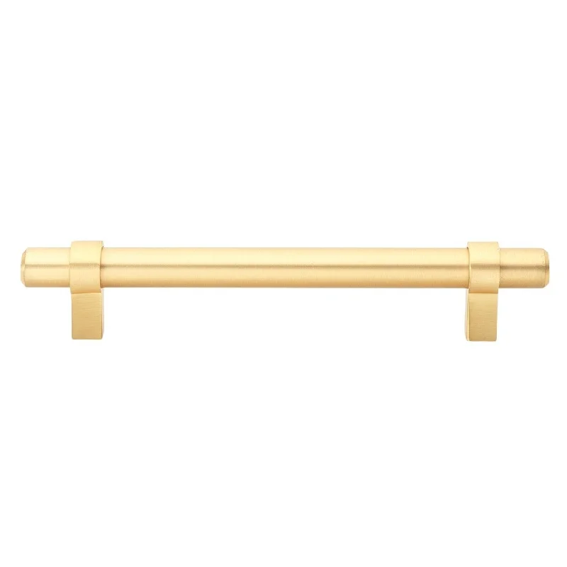 GlideRite 5-inch Solid Satin Gold Euro Cabinet Bar Pulls (Pack of 10) - 10 pack