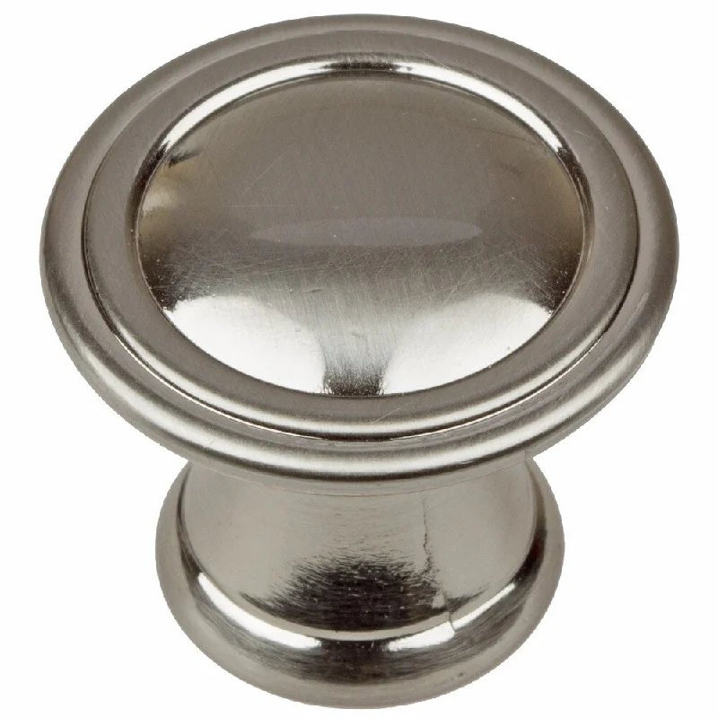 GlideRite 5-Pack 1 in. Satin Nickel Reeded Round Cabinet Knobs - Satin Nickel