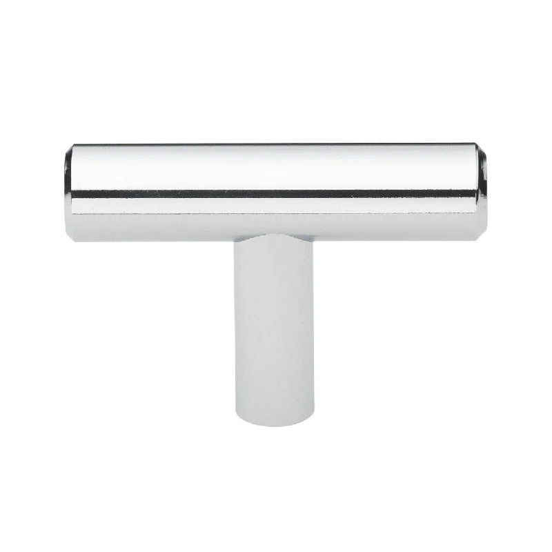 GlideRite 5-Pack 2 in Polished Chrome Solid Steel Cabinet T-Knob Pulls - Polished Chrome