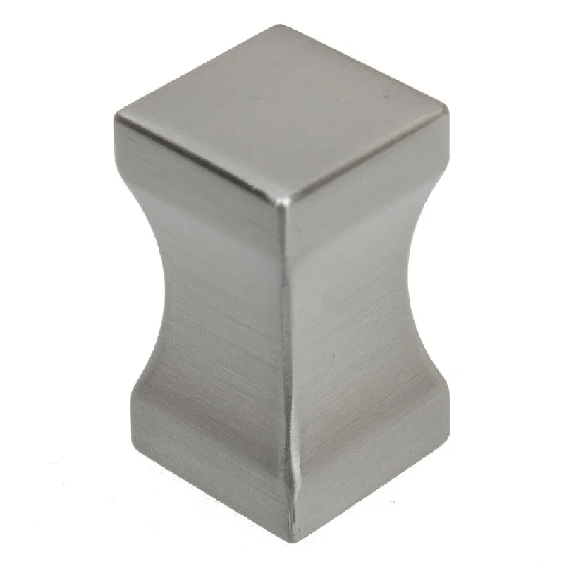 GlideRite 5-Pack 3/4 in. Satin Nickel Concave Square Cabinet Knobs - Satin Nickel