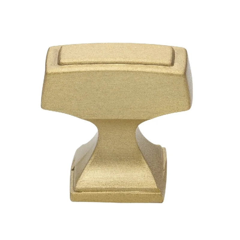 GlideRite 5-Pk 1-1/8 x 1/2 in. Satin Gold Transitional Rectangle Cabinet Knobs - Satin Gold