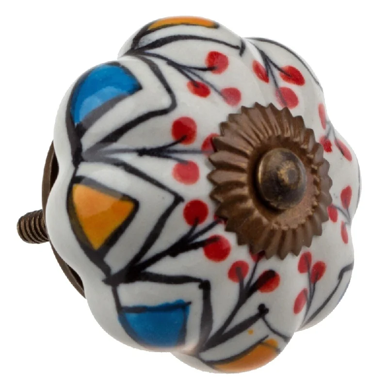 GlideRite Hand Painted 1.75-inch Ceramic Melon Cabinet Furniture Knob (Pack of 10 or 25)