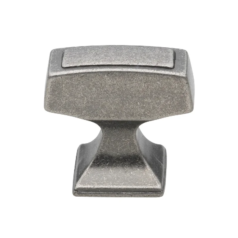 GlideRite Weathered Nickel Rectangle Deco Cabinet Knob (Pack of 10 or 25)