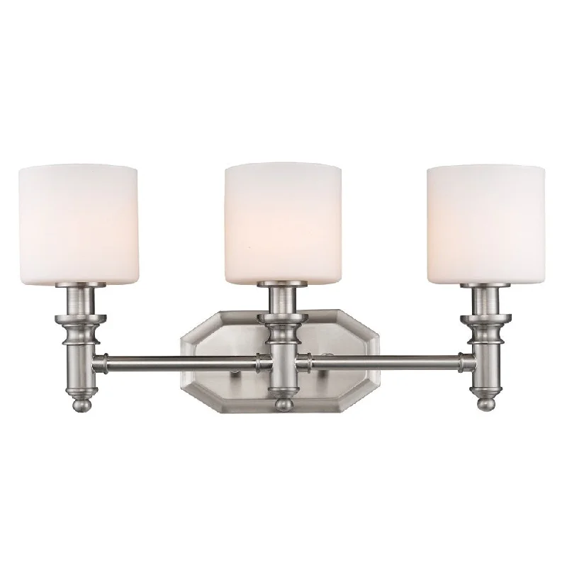 Golden Lighting Beckford Pewter With Opal Glass 3-light Bath Vanity