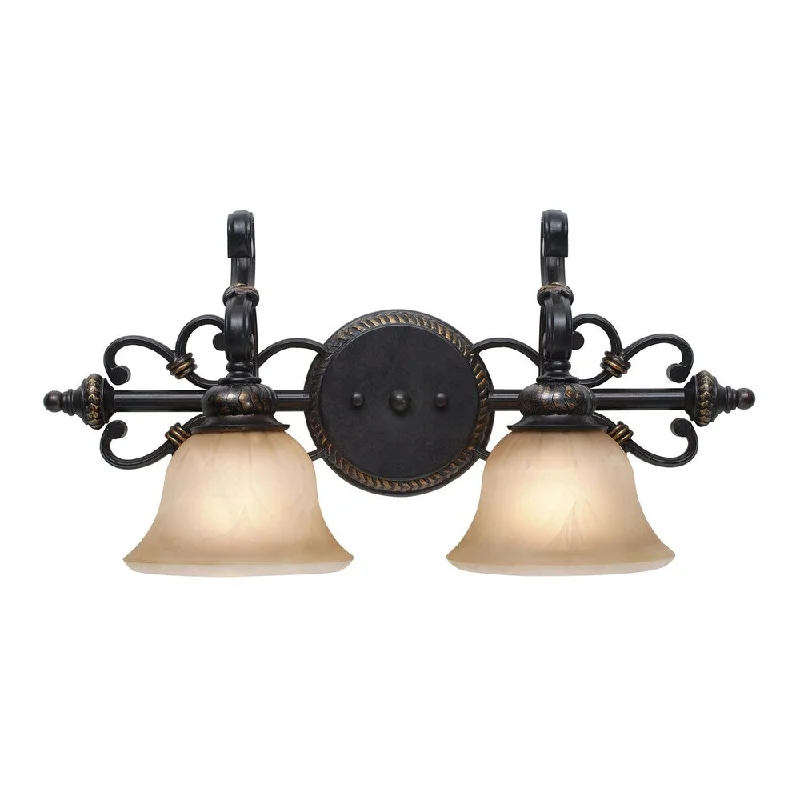 Golden Lighting Jefferson #6029-BA2 EB Bronze Steel 2-light Bath Vanity Fixture