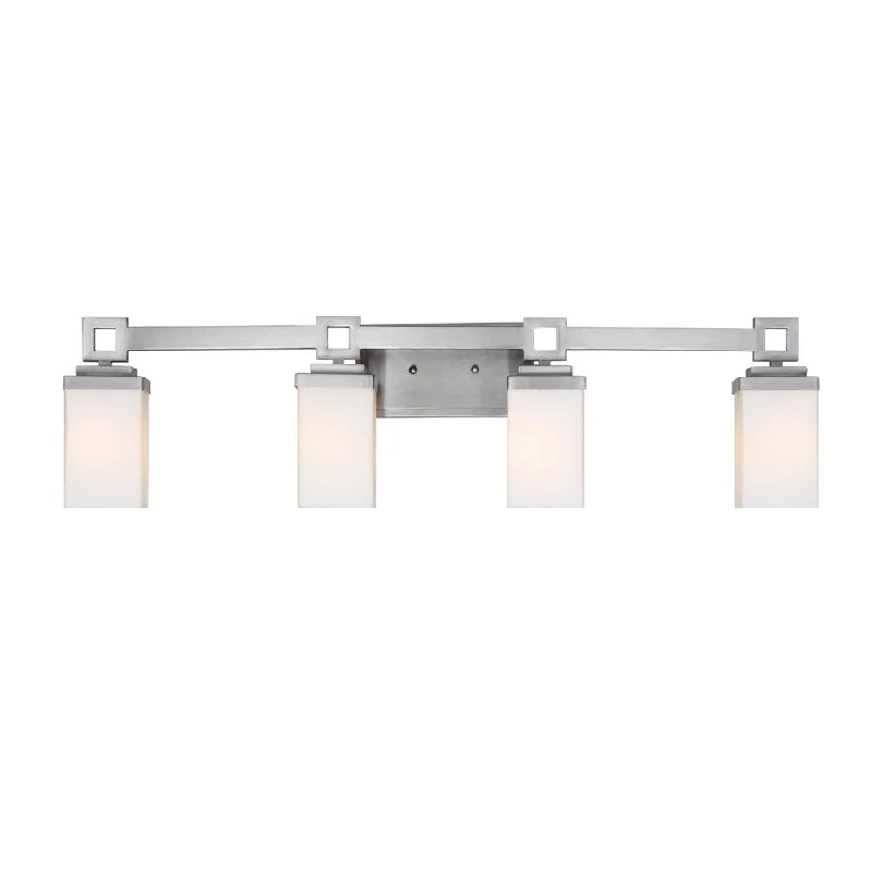 Golden Lighting Nelio Pewter Steel 4-light Bath Vanity Light