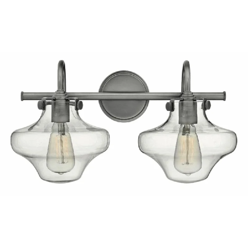 Hinkley Congress 2-Light Vanity Light in Antique Nickel