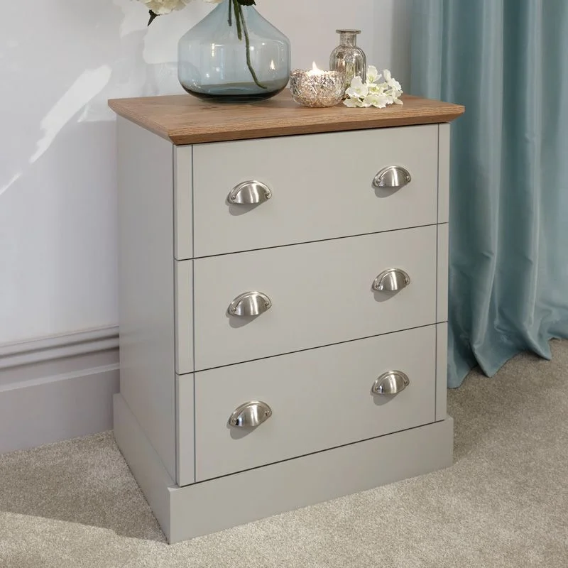 Kendal Chest of Drawers Grey 3 Drawers